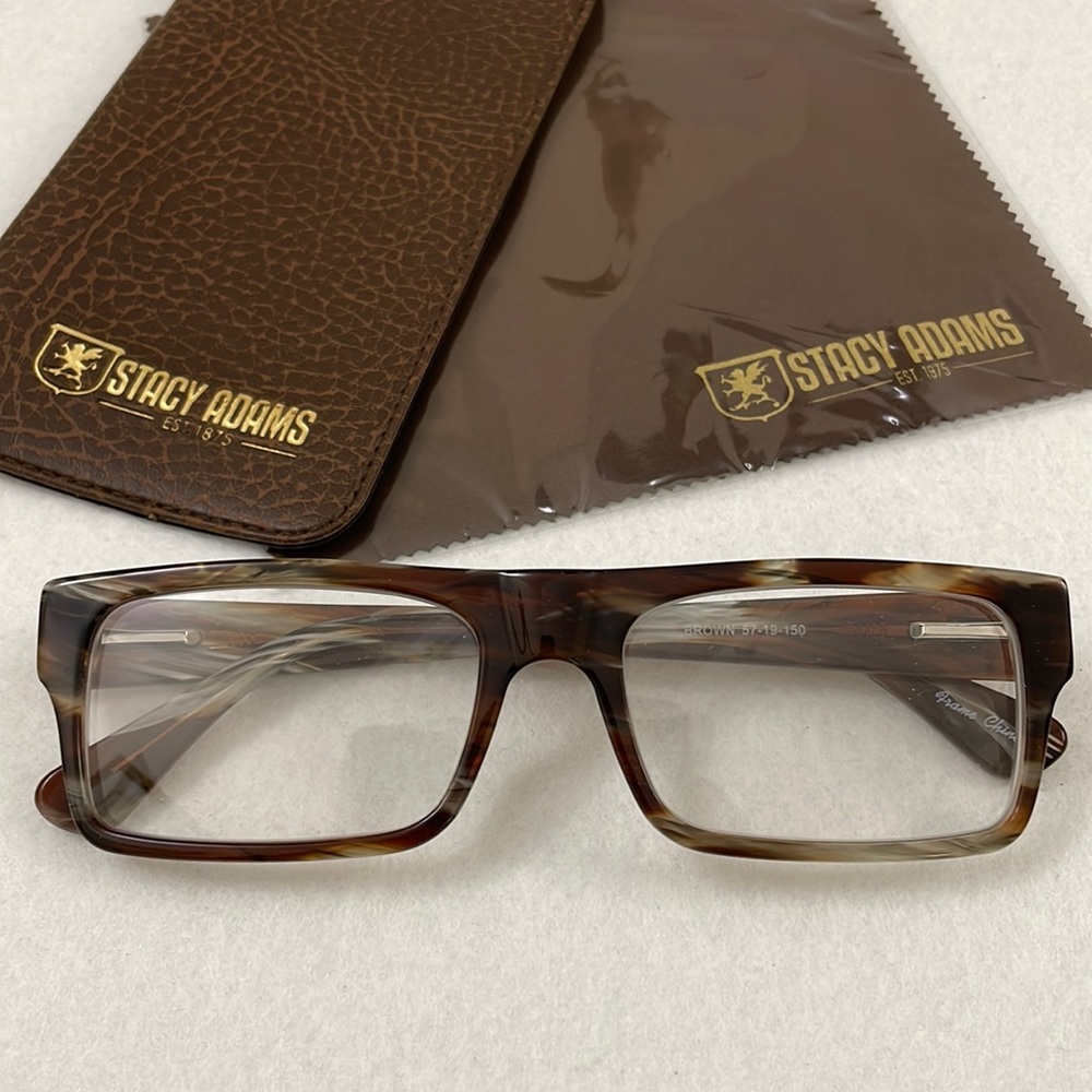 NWT Stacy Adams Glasses model SA09 with Case and Lens Cloth
